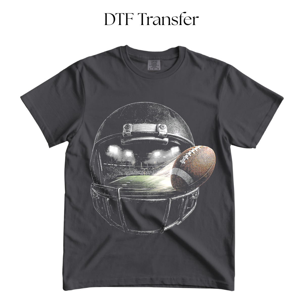 Football Field DTF Transfer (Press on Black)