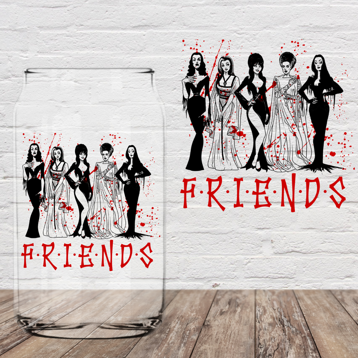 Girl Horror Friends 4" UV DTF (Print to Order)