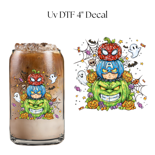 Hero Pumpkins 4” UV DTF Decal