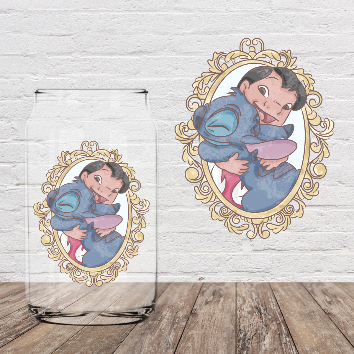 Girl and Alien Frame Fall Things 4" UV DTF