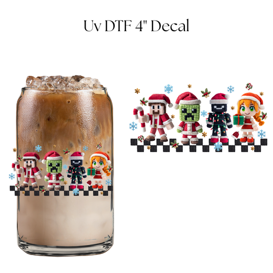 Mine Game Christmas Faux Yarn 4” UV DTF Decal
