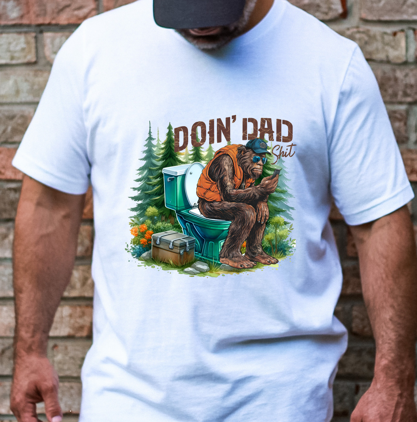 Sasquatch Doing Dad Shit Men’s DTF Transfer XL PRINT