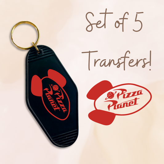 The Planet Of Pizza MOTEL KEYCHAIN Transfer