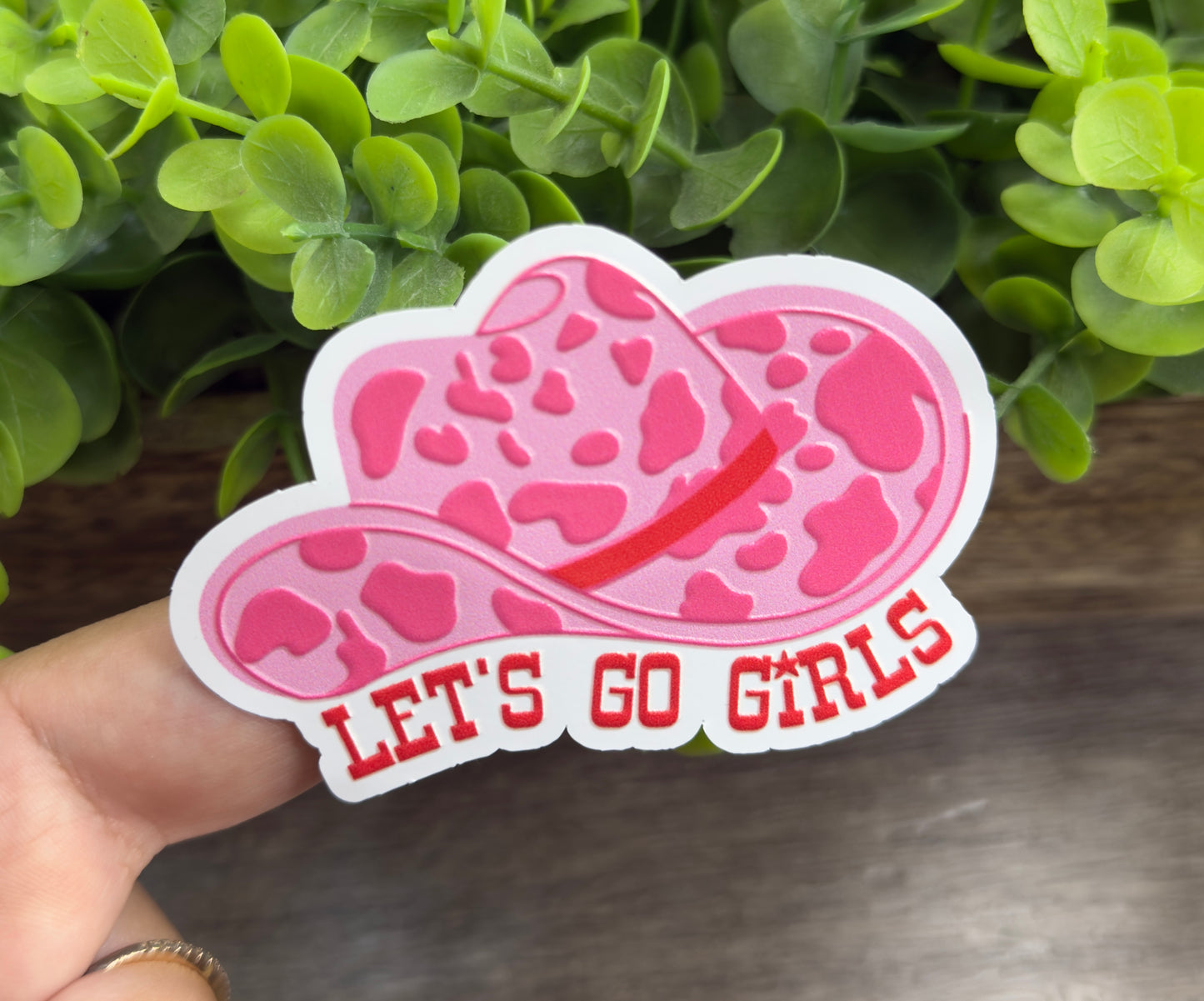 Let's Go Girls Textured White Vinyl Sticker