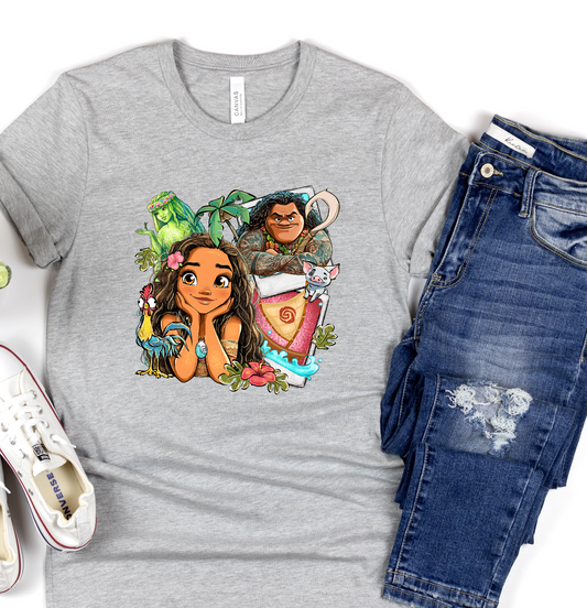 Island Girl Cartoon DTF TRANSFER