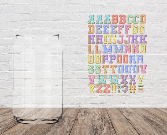 Faux Chenille Lettering Alphabet UV DTF