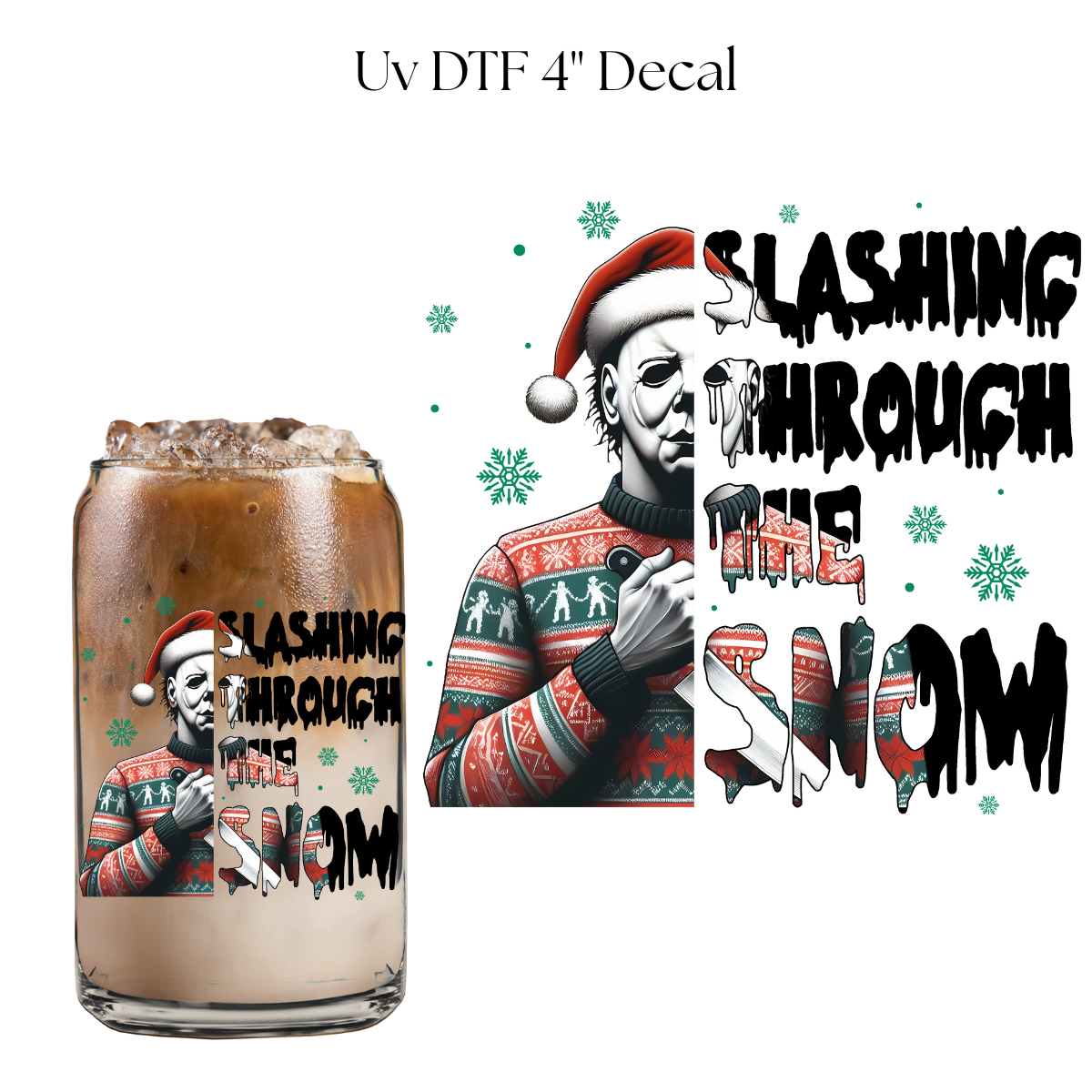 Slashing Through The Snow 4” UV DTF Decal