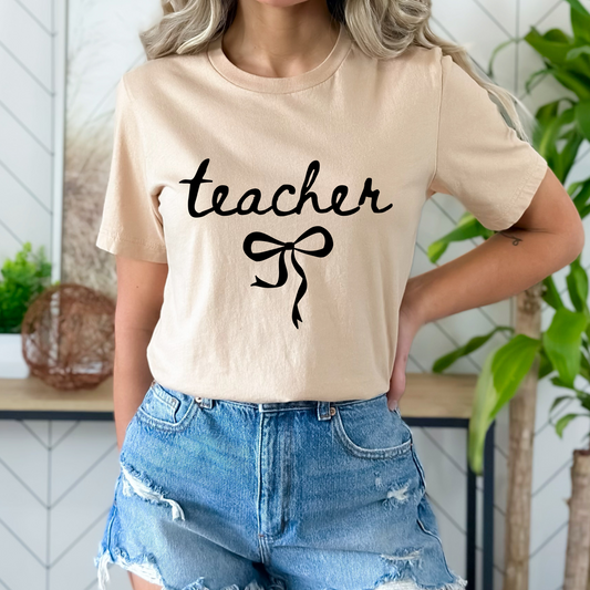 Teacher Bow SINGLE COLOR DTF TRANSFER