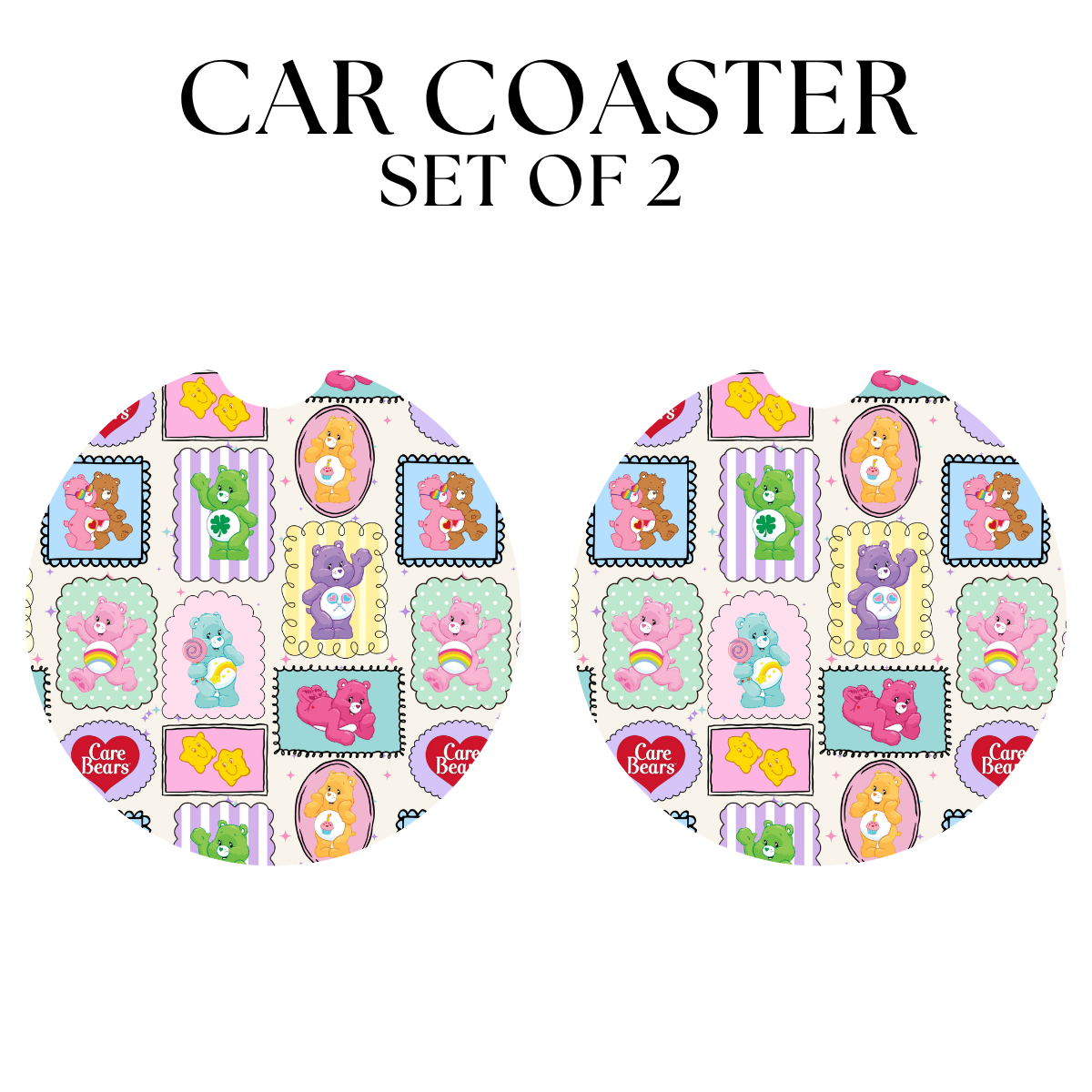 Colorful Bears UV DTF Car Coaster
