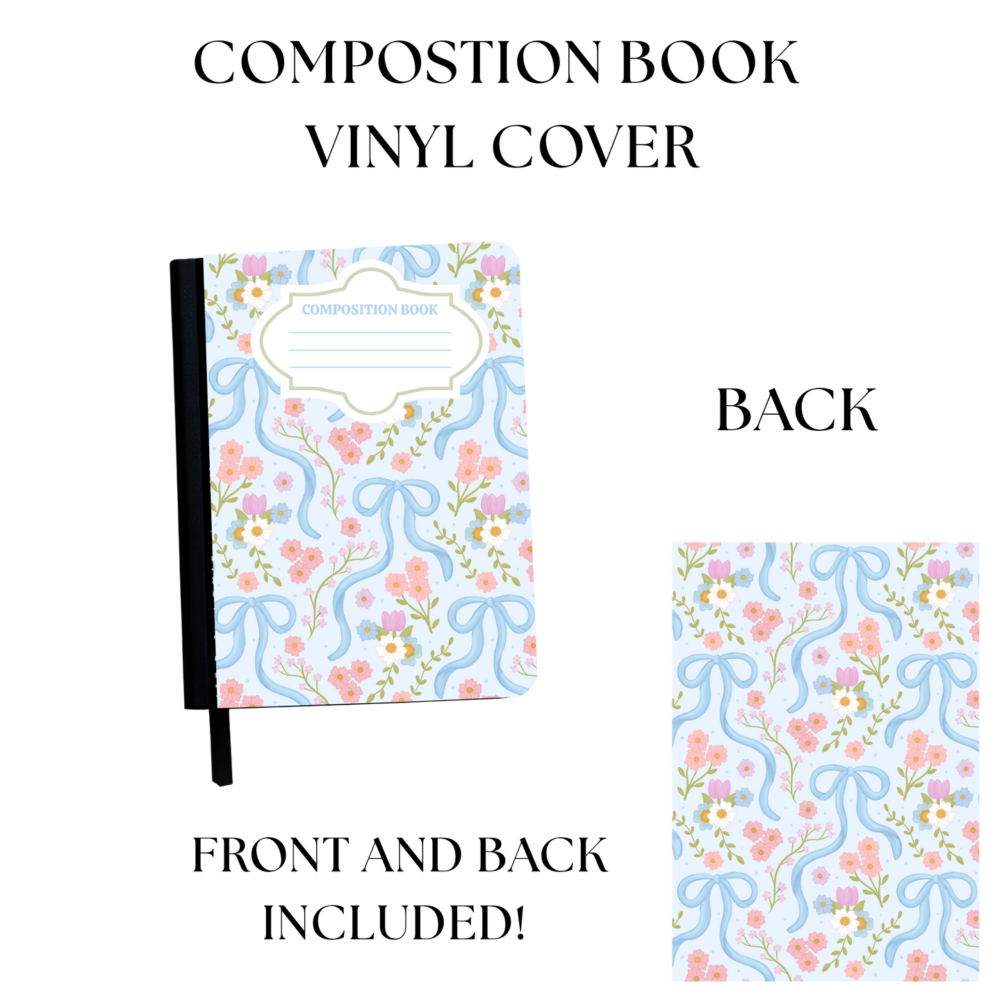 Blue Bows Notebook Cover