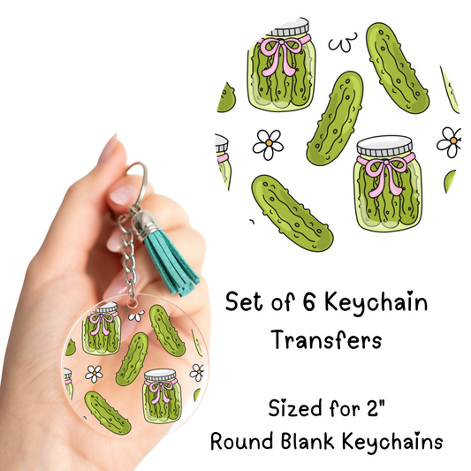 Pickles Round Keychain Transfer (SET of 6)