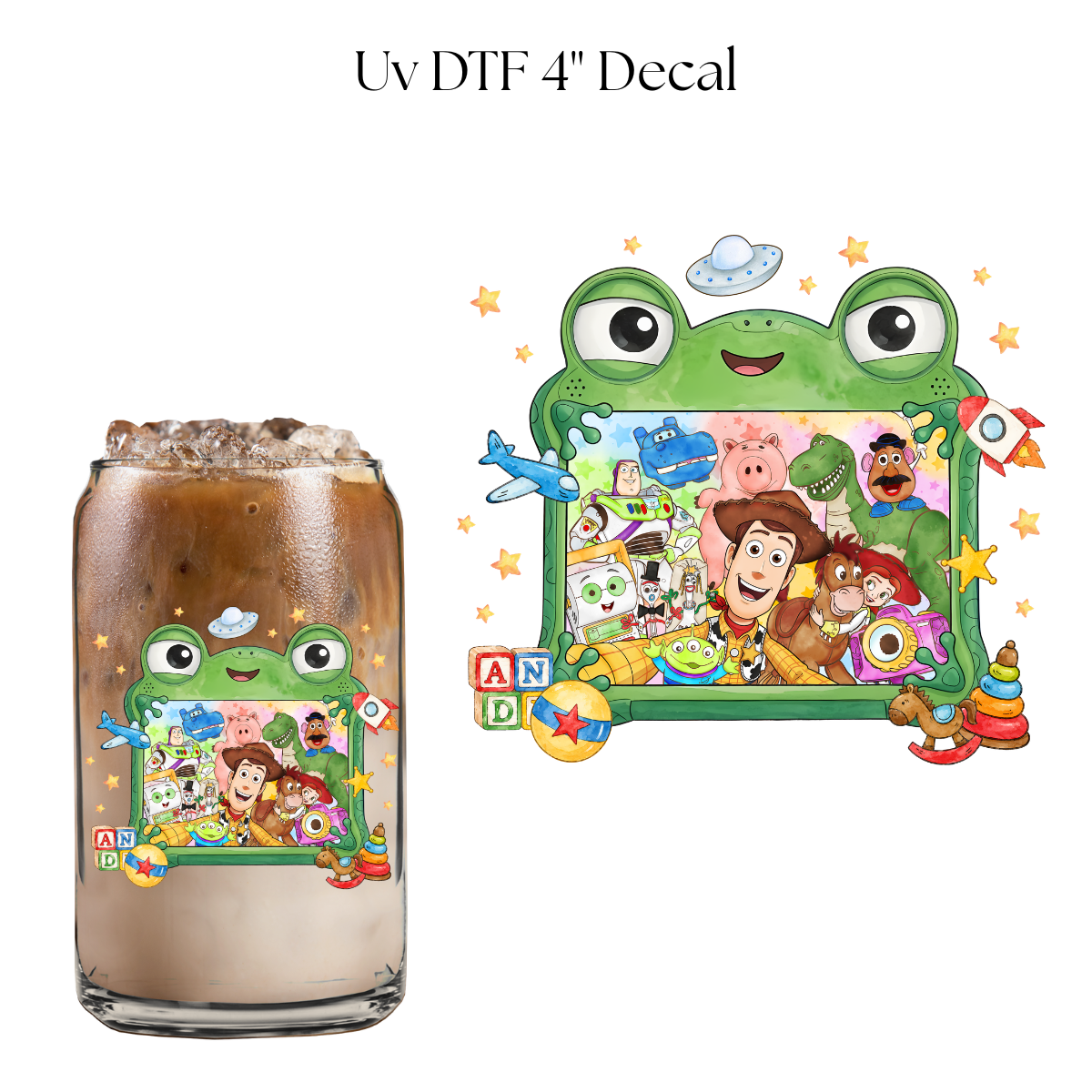 Toy Green Pad 4” UV DTF Cup Decal