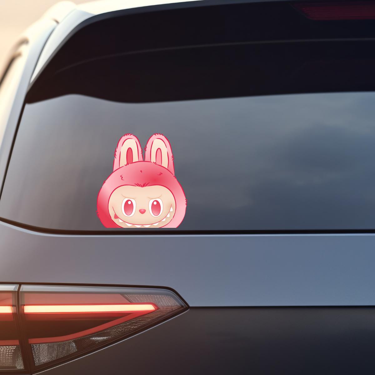 Peekaboo Monster LOVE Clear 4" Vinyl Sticker