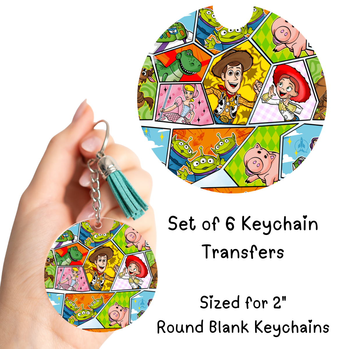 Colorful story Friends Keychain Transfer Set of 6