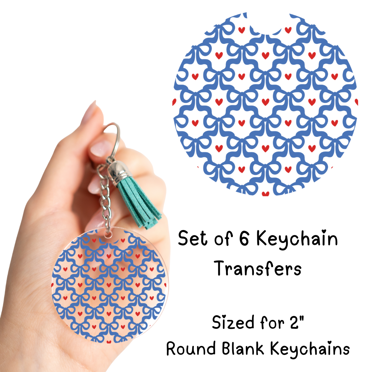 Blue Bows Keychain Transfers