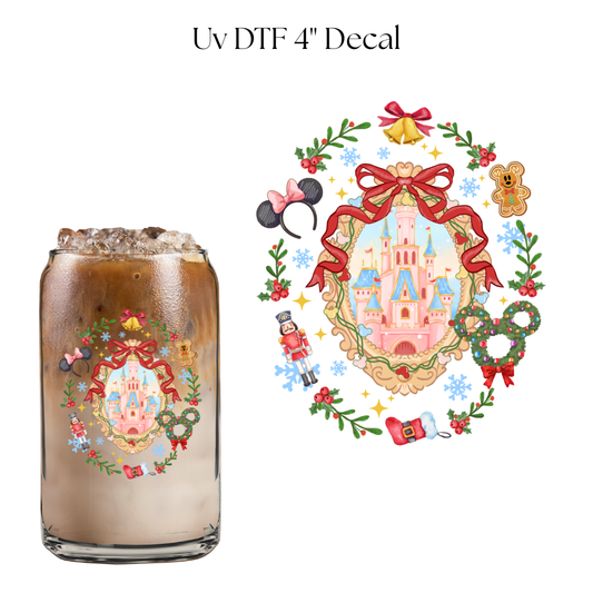 Enchanted Christmas Castle 4” UV DTF Decal