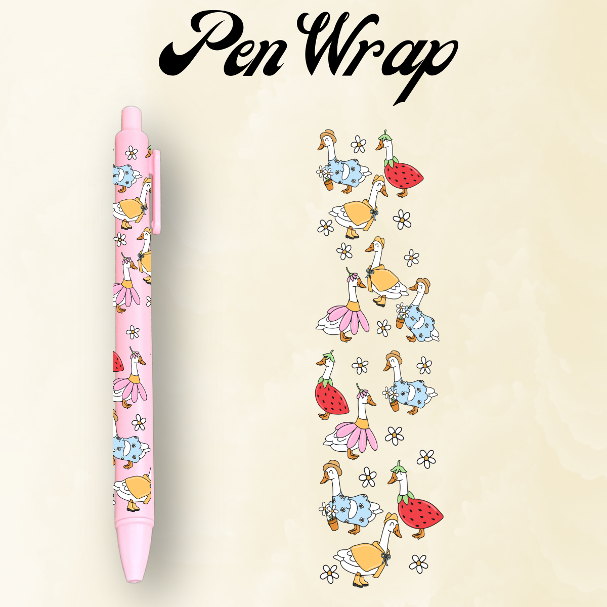 Dressed Up Goose UV DTF Wrap For Ballpoint Pen