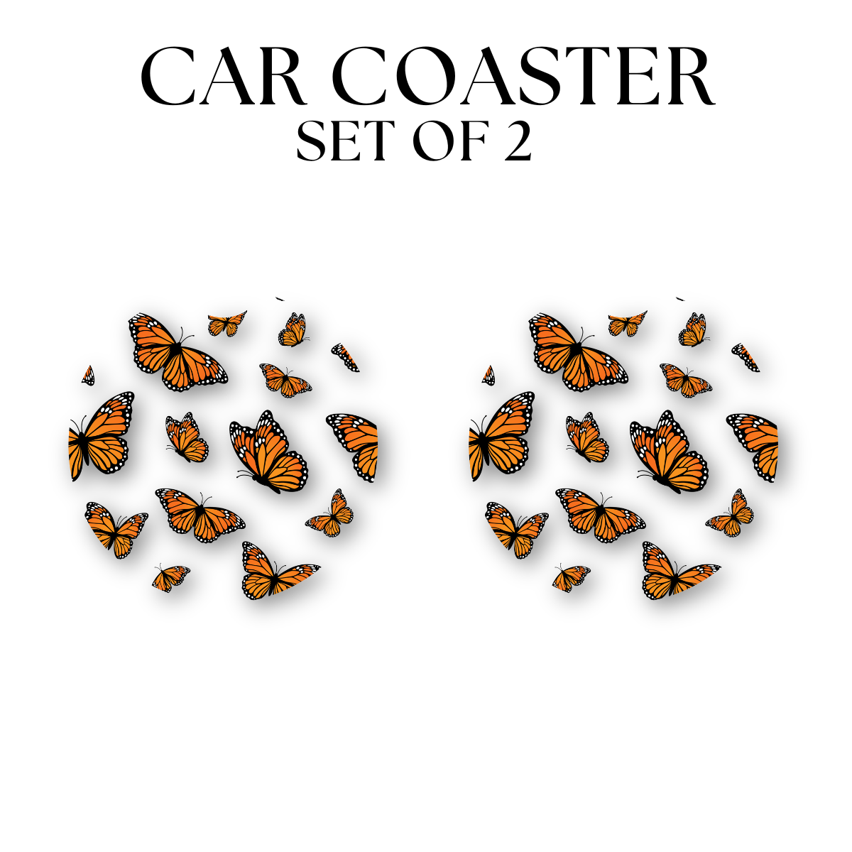 Monarch Butterflies Car Coaster DTF Transfer