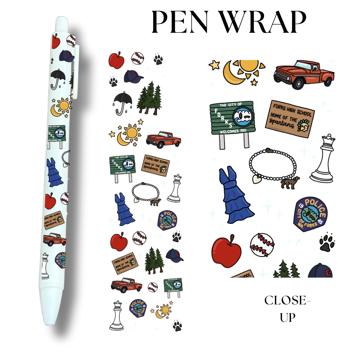 Fork Things UV DTF Wrap For Ballpoint Pen