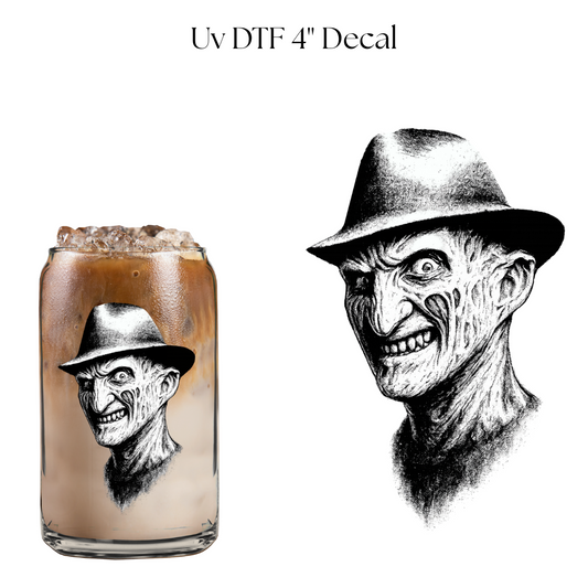 Freddy Nightmare Face 4” UV DTF Decal