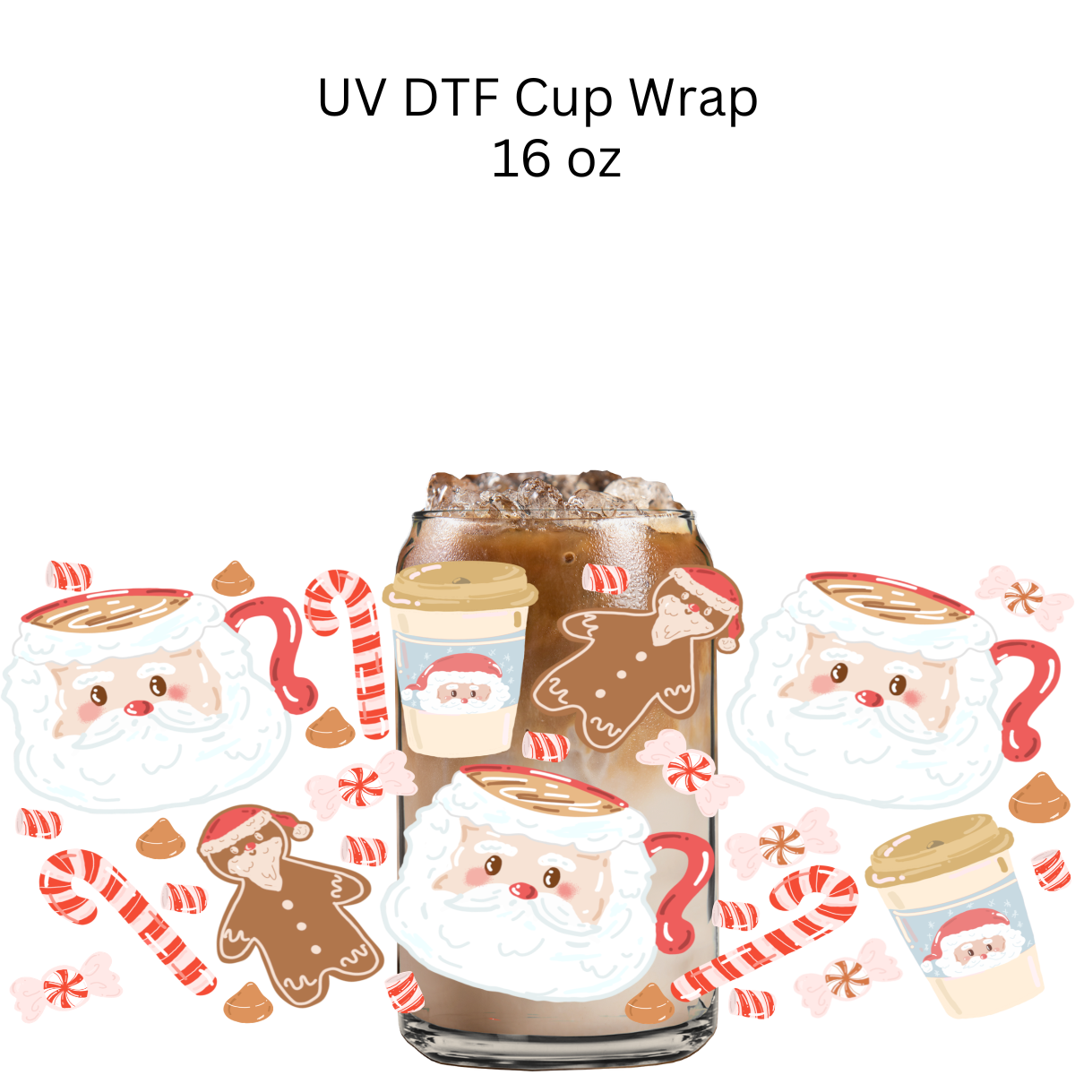 Santa Coffee Mug UV DTF Cup Wrap