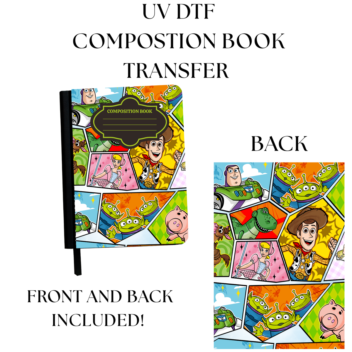 UV DTF Transfer for Composition Toys