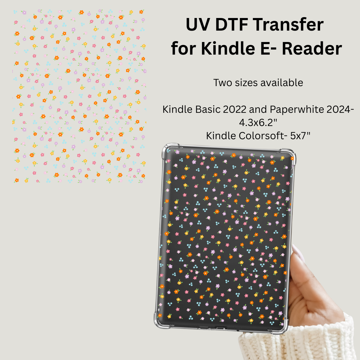 Small Flowers UV Wrap for Kindle