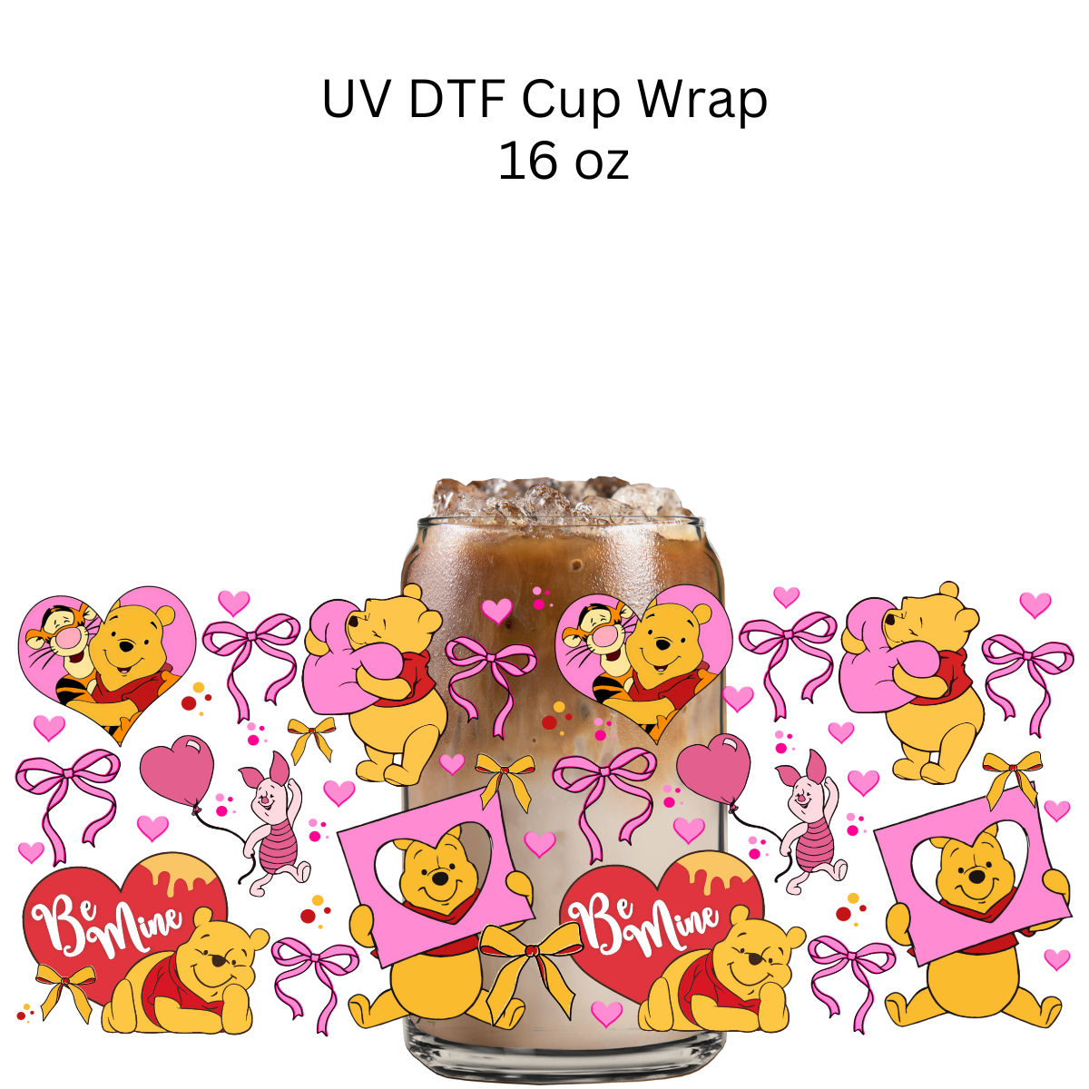 Be Mine Bear UV DTF Cup Wrap