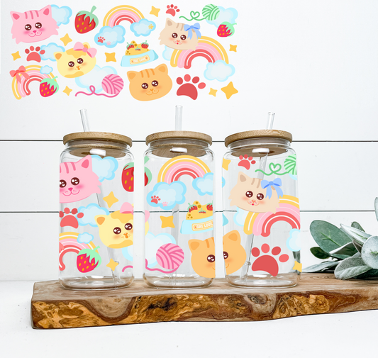 Cat Rainbows UV DTF Wrap