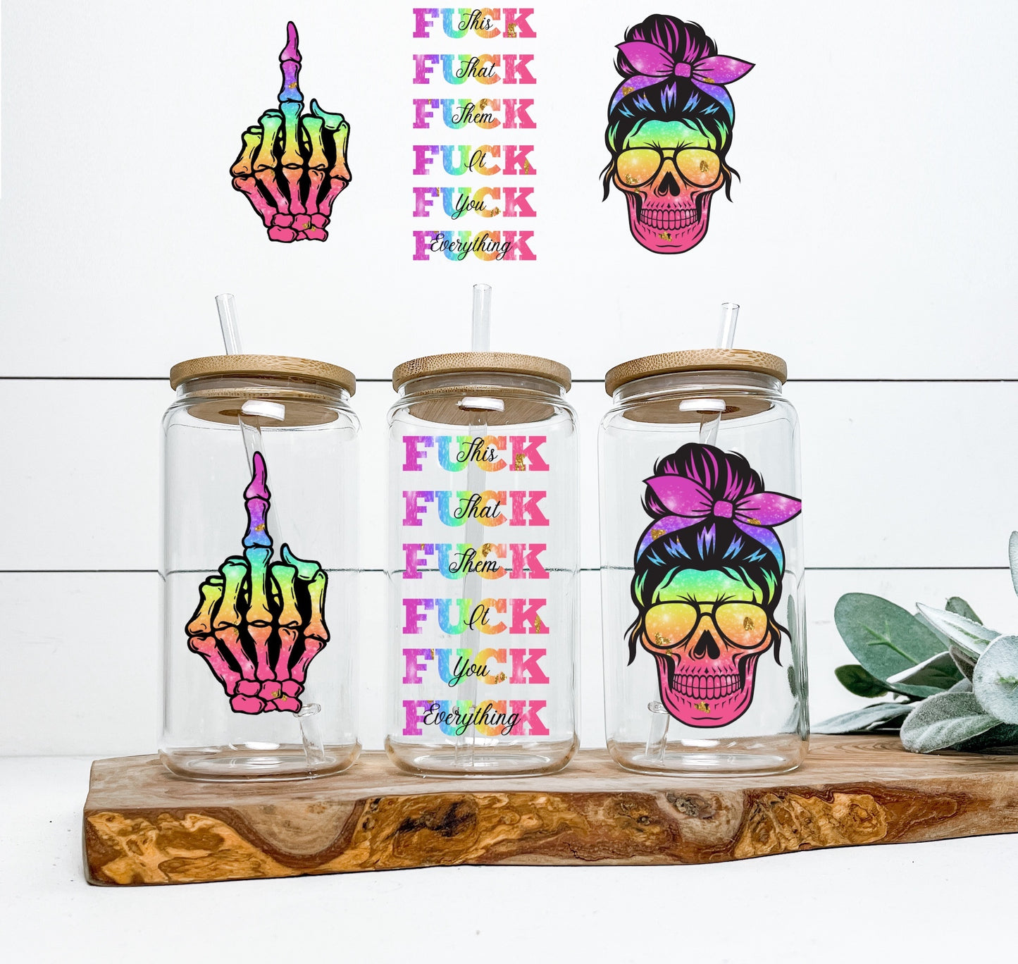 Middle Finger 16oz UV DTF