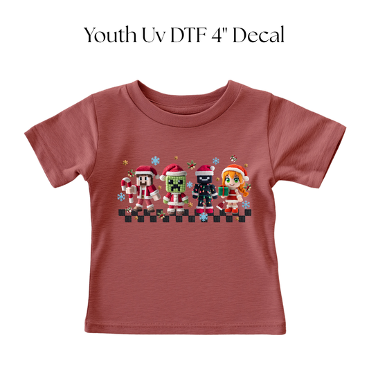 YOUTH Mine Game Christmas Faux Yarn DTF Transfer