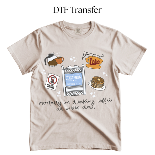 Mentally Drinking Coffee at the Diner DTF Transfer