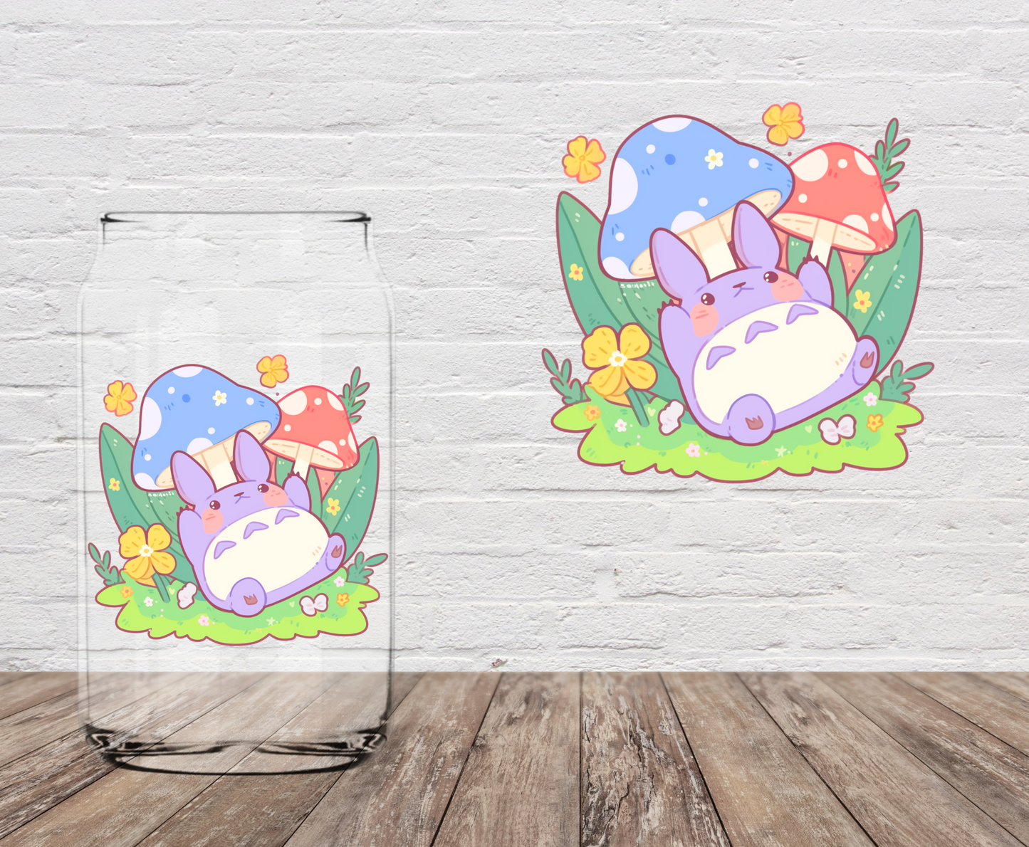 Purple Creature & Mushrooms 4" UV DTF