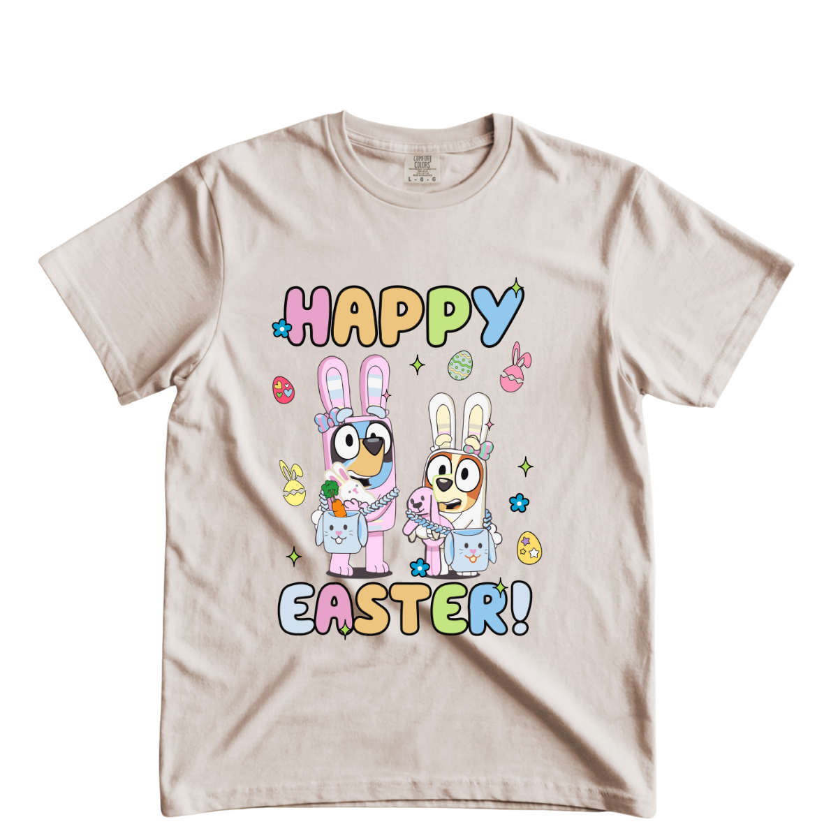 Happy Easter Blue DTF Transfer