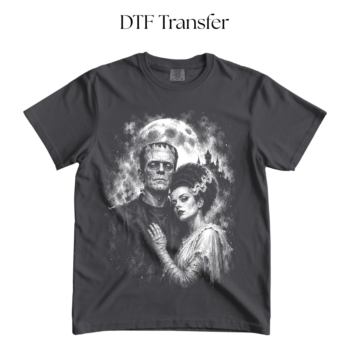 Frank and Bride Single Color DTF Transfer (Print in Black)