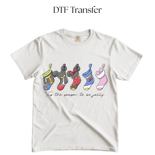 Tis The Season To Be Jolly Stockings DTF Transfer