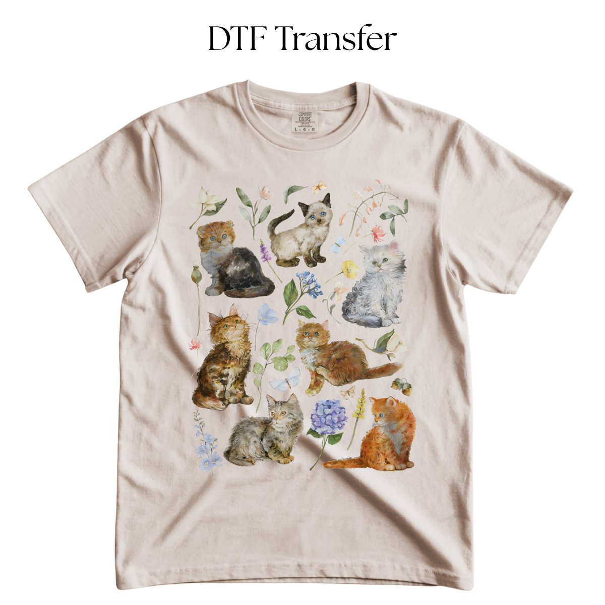Cats and Flowers DTF Transfer