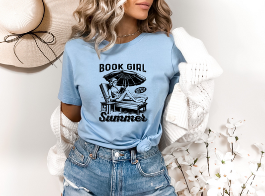 Book Girl Summer (BLACK) SINGLE COLOR DTF TRANSFER