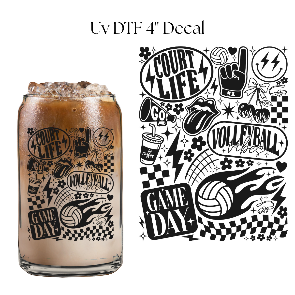 Volleyball Life 4” UV DTF Decal