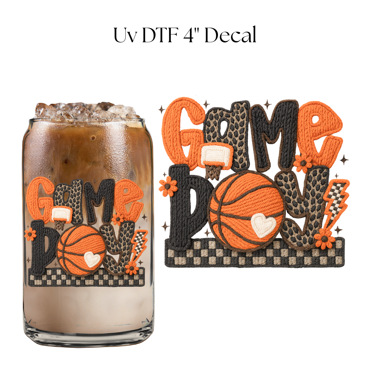 Basketball Game Day 4” UV DTF Decal