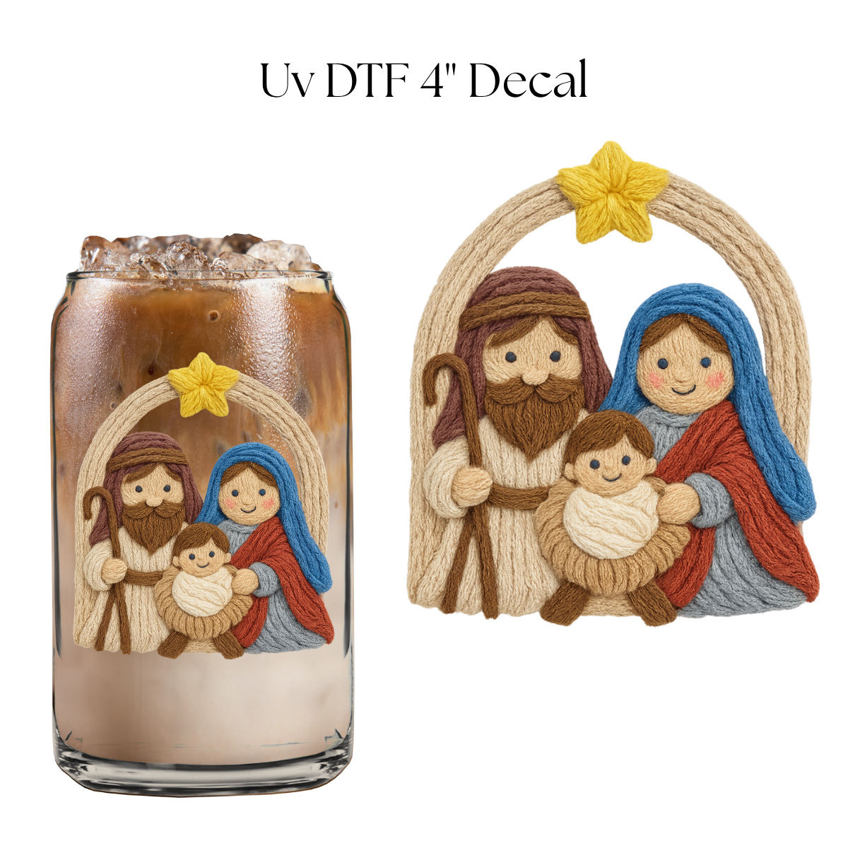 Nativity Faux Yarn 4” UV DTF Decal