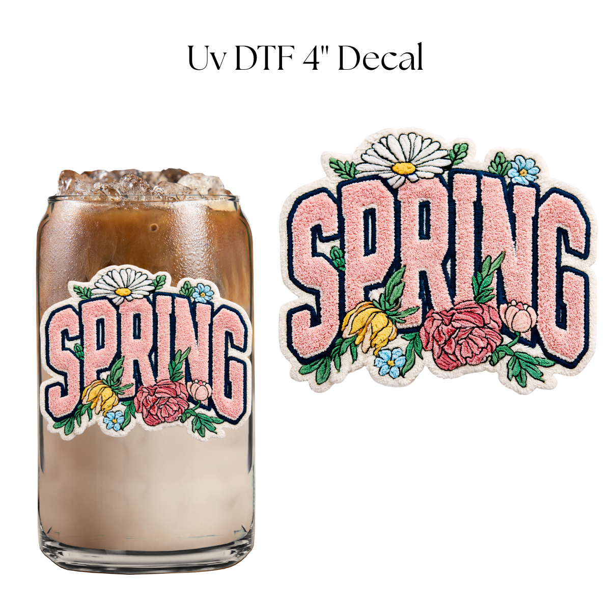 Spring Faux Chenille 4” UV DTF Decal