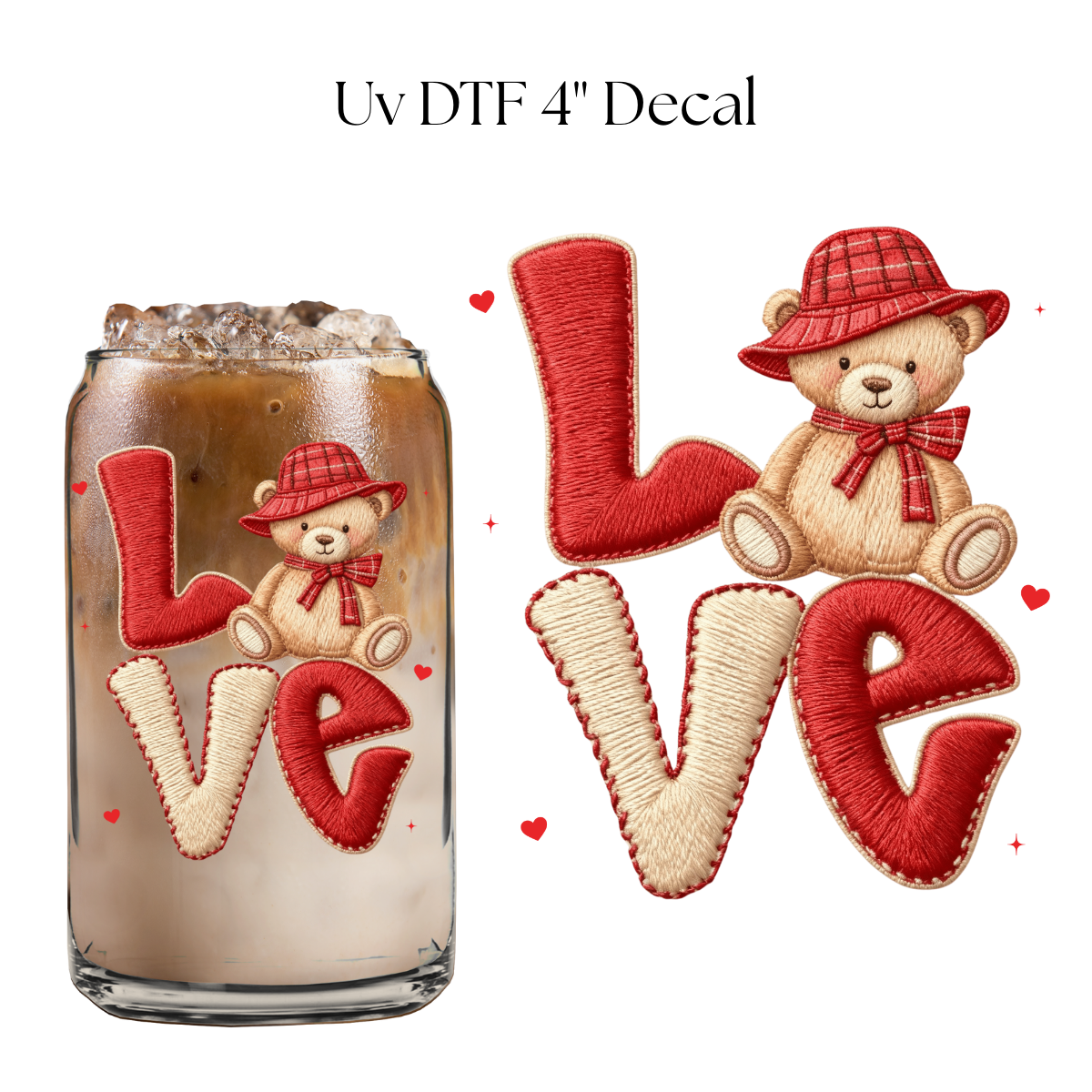 Love Bear 4” UV DTF Decal
