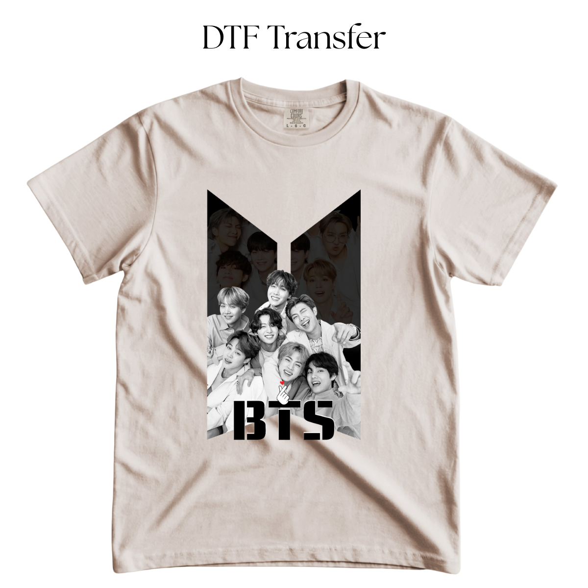 Black and White B DTF Transfer