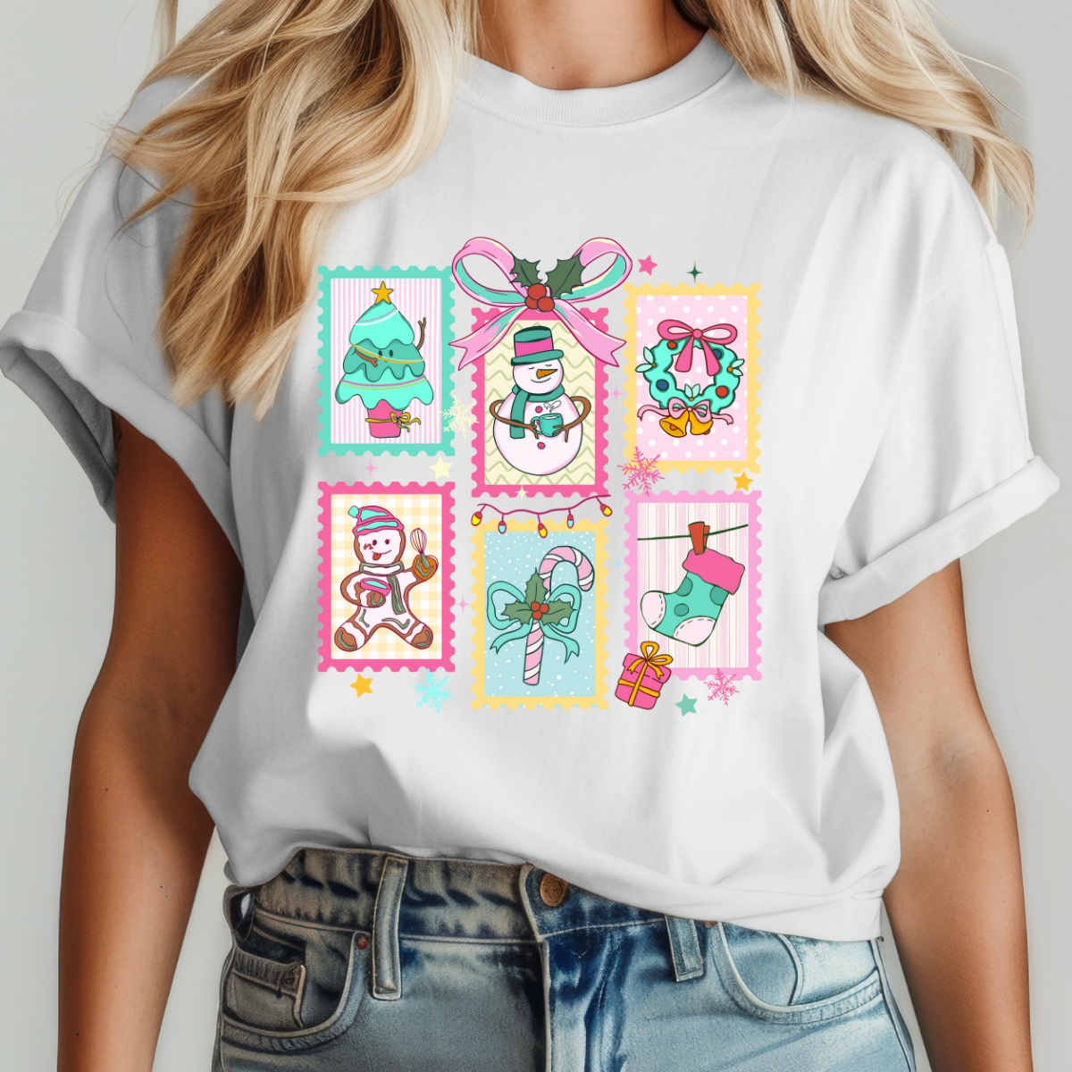 Christmas Stamps Dtf Transfer