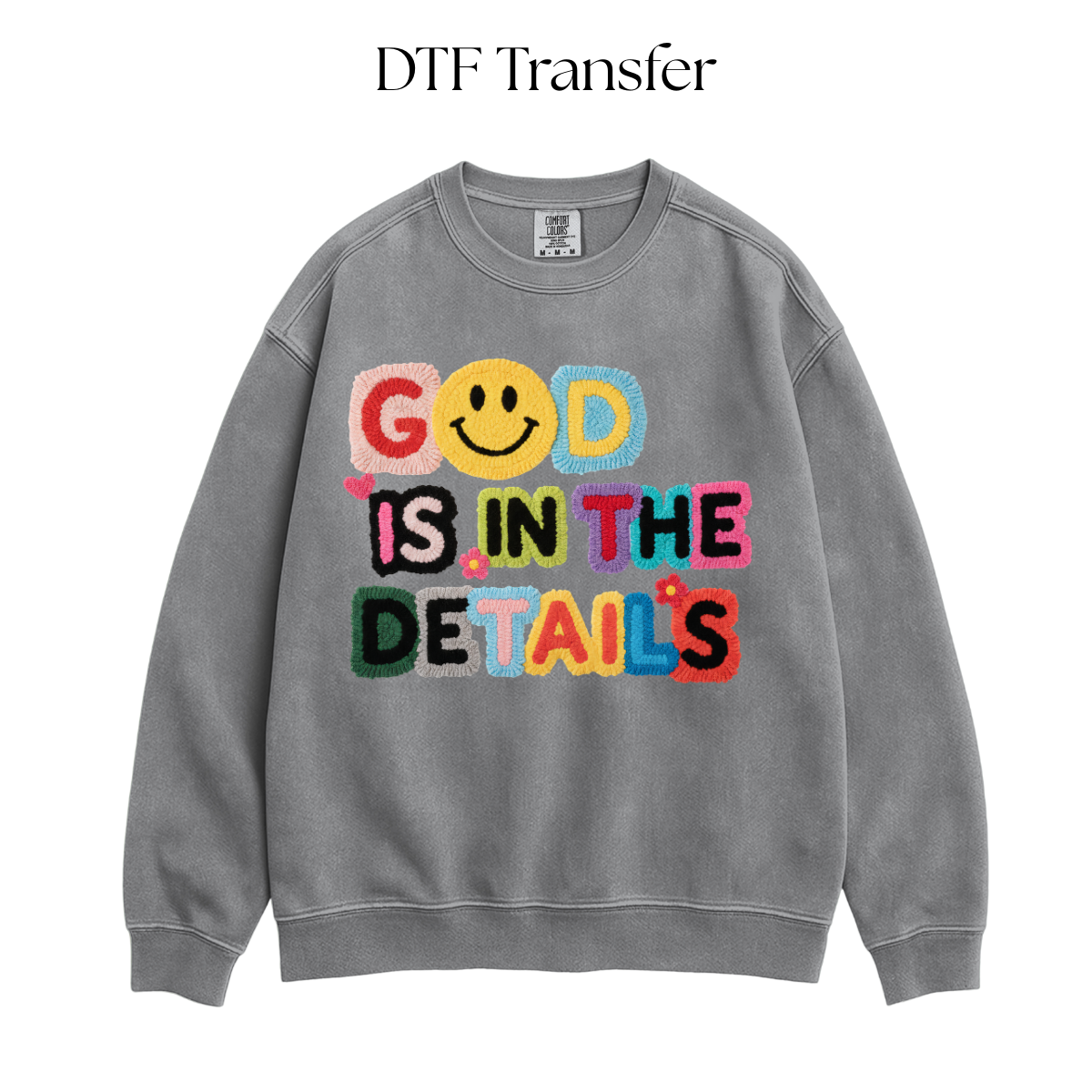 God is in the Details Faux Yarn DTF Transfer