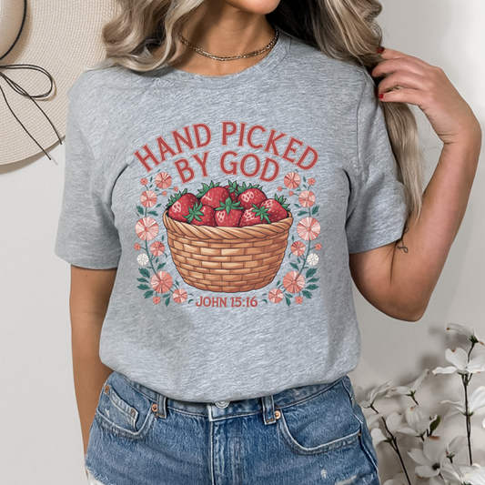 Hand Picked By God Strawberry Basket Dtf Transfer