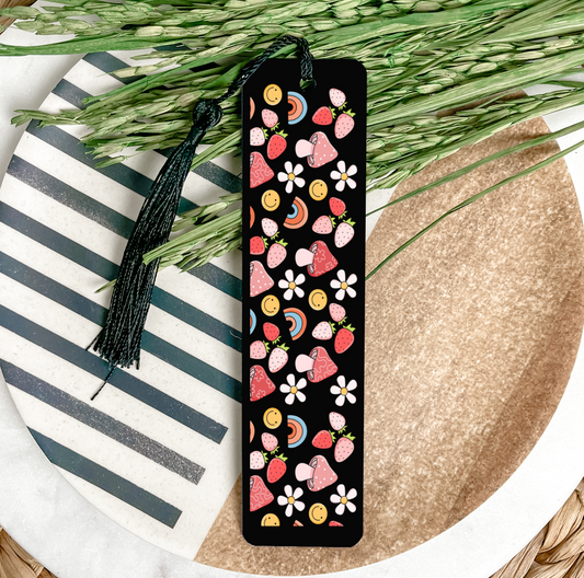 Strawberry Mushrooms UV Bookmark DOUBLE SIDED