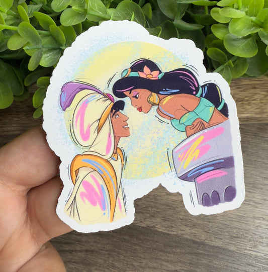 Jas & Alad White Vinyl Sticker