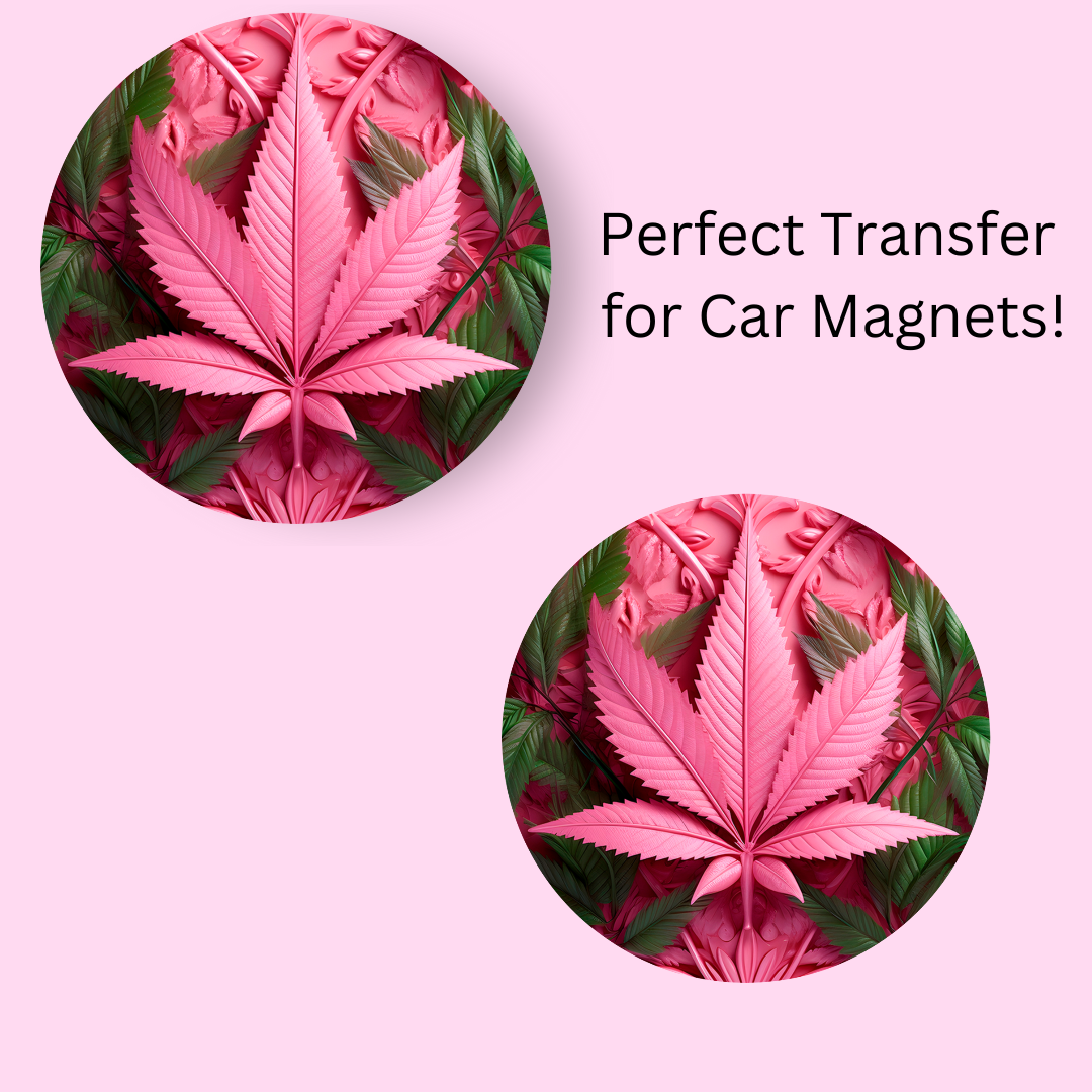 Pink Plant 4.5" UV DTF (perfect for car magnets)